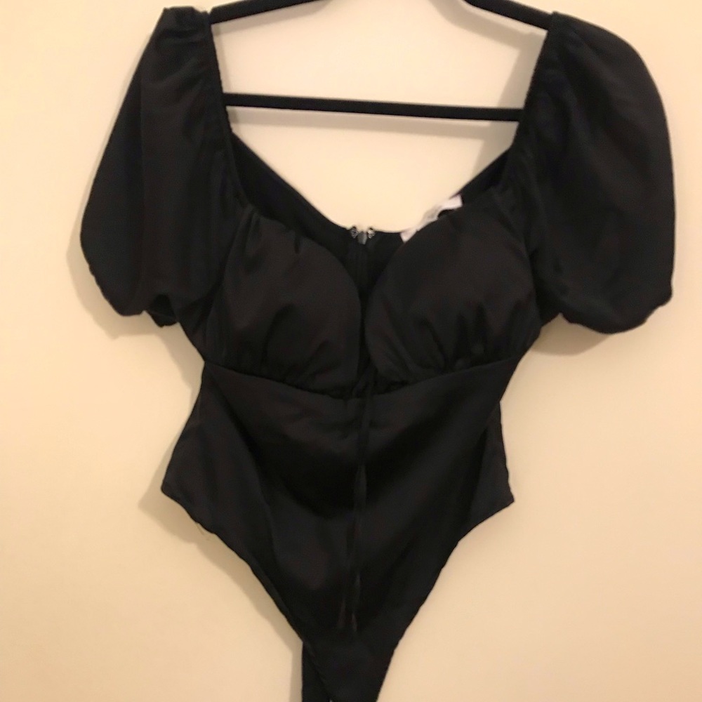 Silk black sweetheart bodysuit